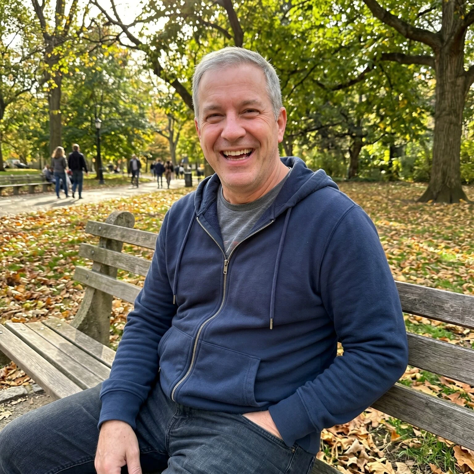 Man relaxing outdoors